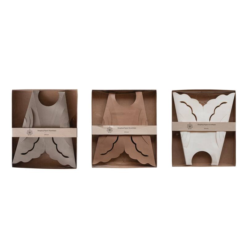 Paper Folding Snowflake Ornament, Set of 3