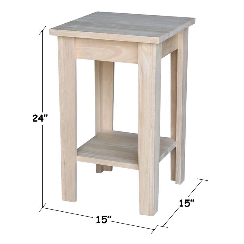 Unfinished Solid Wood Shaker Plant Stand