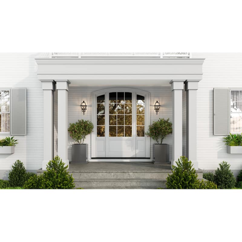 Rue De Royal 2-Light Earth Black Outdoor Wall Lantern