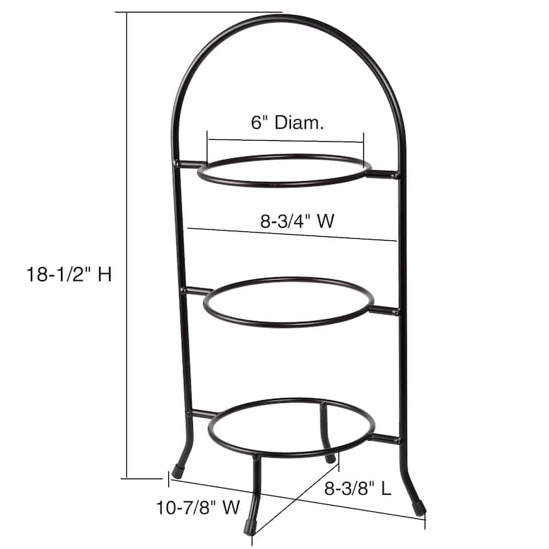 Creative Home Iron Works 3-Tier Metal Dessert Rack, Cake Stand, Dessert Cupcake Tea Party Serving Platter Stand