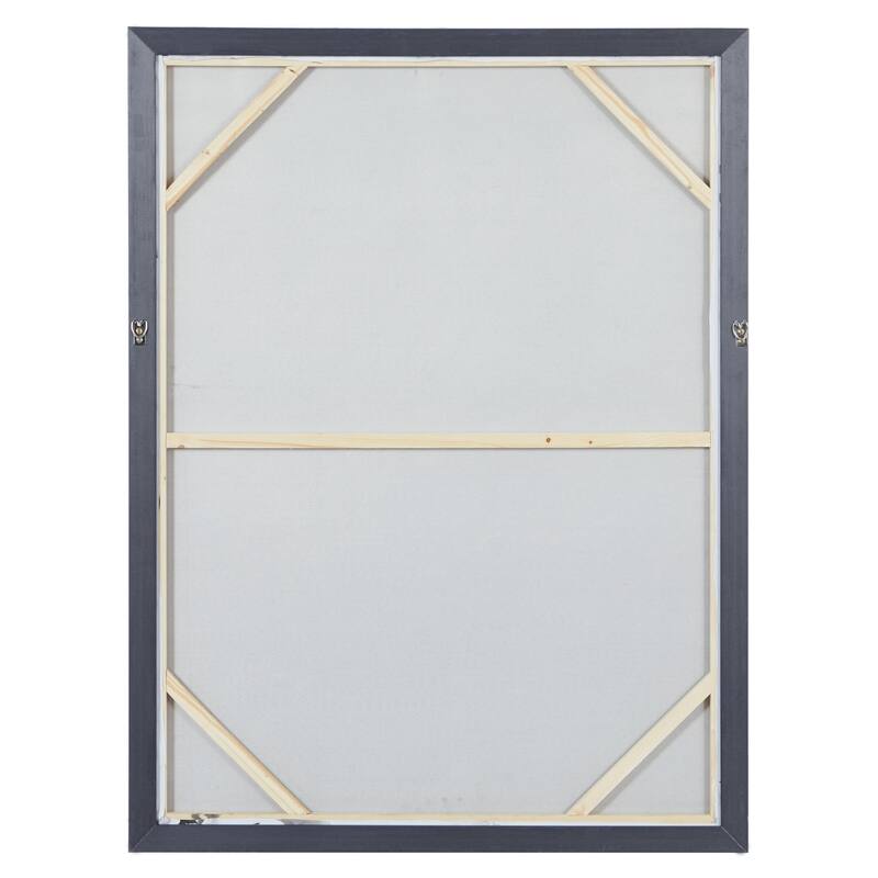 Canvas Leaf Living Room Framed Wall Art with Silver Frame