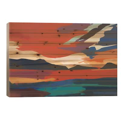 Vibrant Sunset III Print On Wood by Angel Estevez - Multi-Color