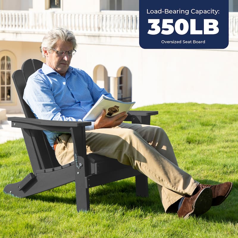 Outdoor HDPE Folding Classic Adirondack Chair All-Weather