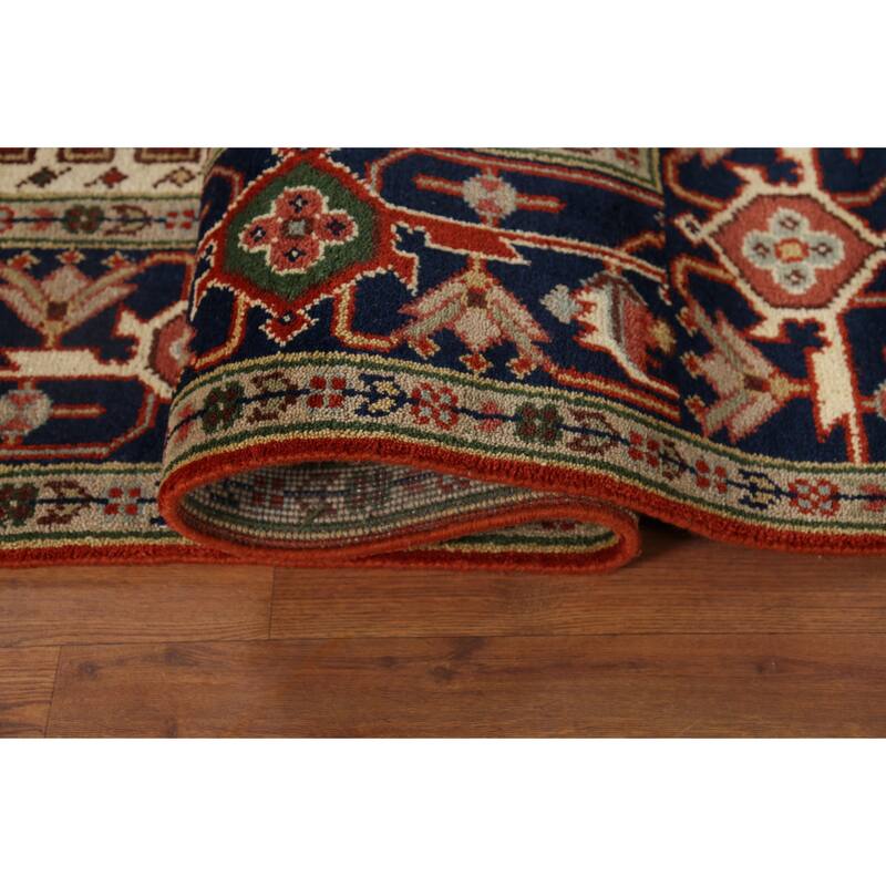 Heriz Serapi Indian Area Rug Hand-Knotted Wool Carpet - 7'9"x 9'8"