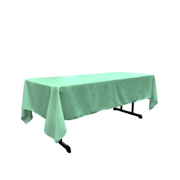 LA Linen Polyester Poplin Rectangular Tablecloth, 60 By 126-Inch, Teal Dark