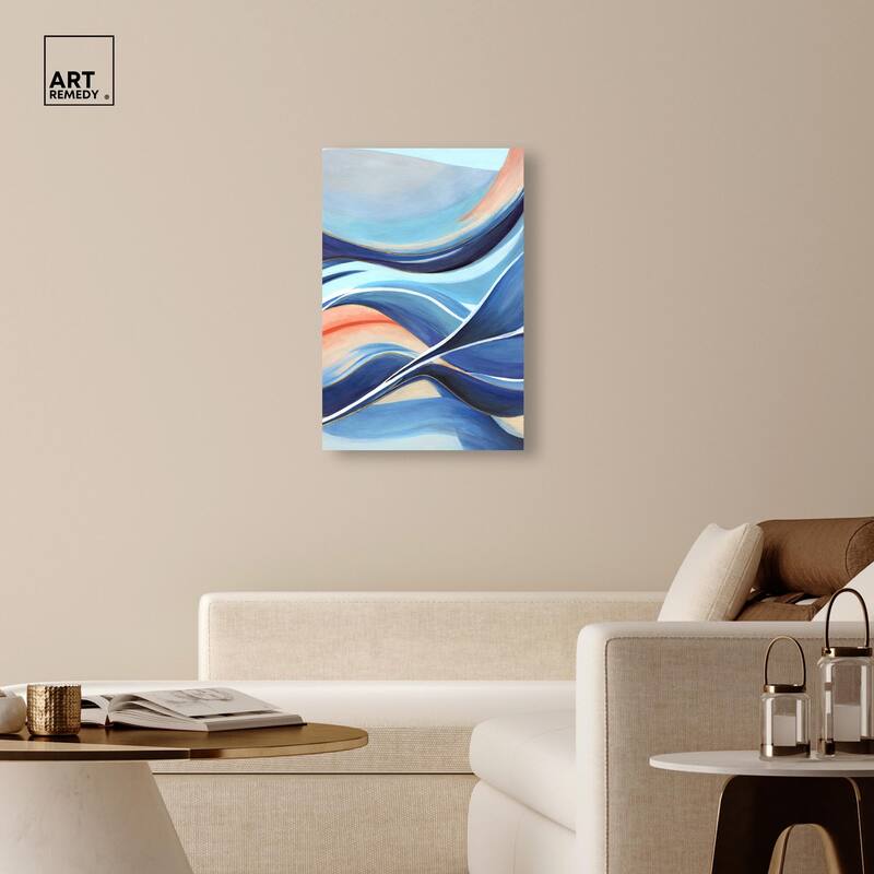 Glowing Blue II Canvas by Art Remedy, Gallery Wrapped