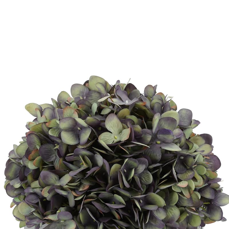 Faux Hydrangea in Black Tapered Zinc Cube