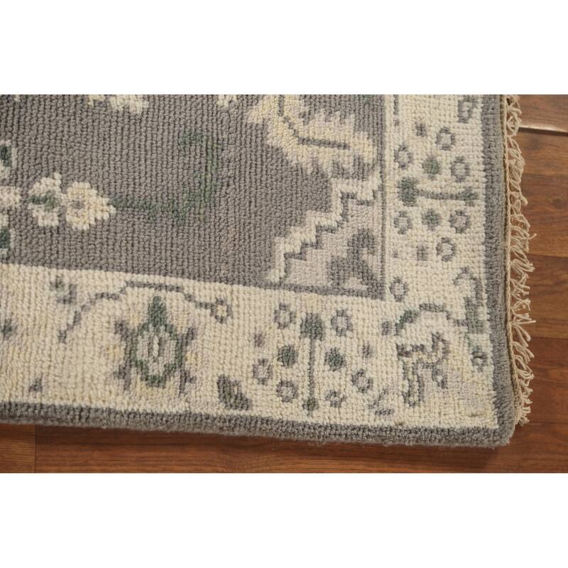 Oushak Oriental Runner Rug Hand-Knotted Wool Carpet - 2'7"x 11'8"