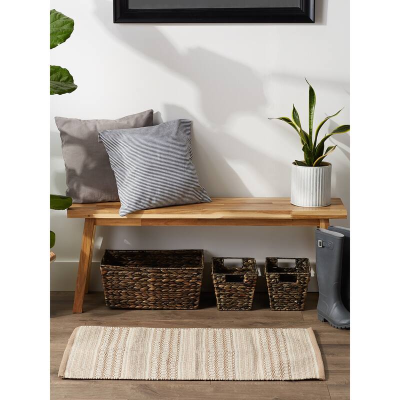 DII Stone Dobby Stripe Hand-Loomed Rug 2ft 6inx6 Ft - 36.0 In. L X 24.0 In. W X 0.2 In. H