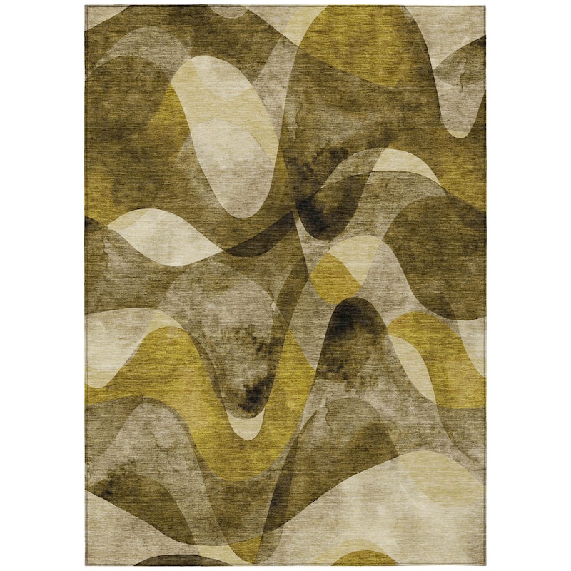 Machine Washable Indoor/ Outdoor Modern Chantille Rug