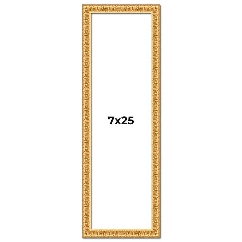 7x25 Frame Gold Real Wood Picture Frame Width 1 inches | Interior
