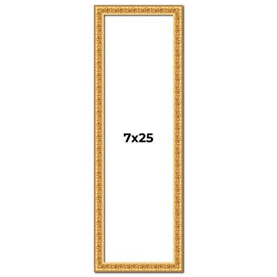 7x25 Frame Gold Real Wood Picture Frame Width 1 inches | Interior