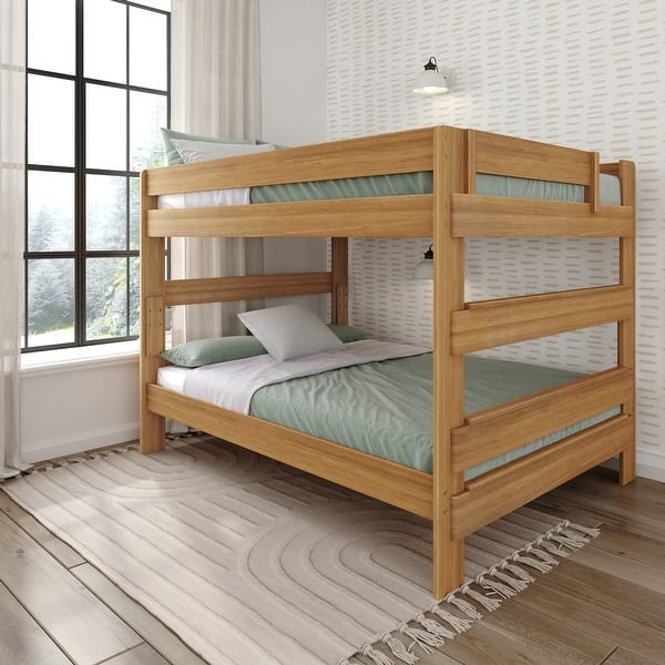 slide 2 of 4, Max and Lily Farmhouse Queen over Queen Bunk Bed Matte Pecan