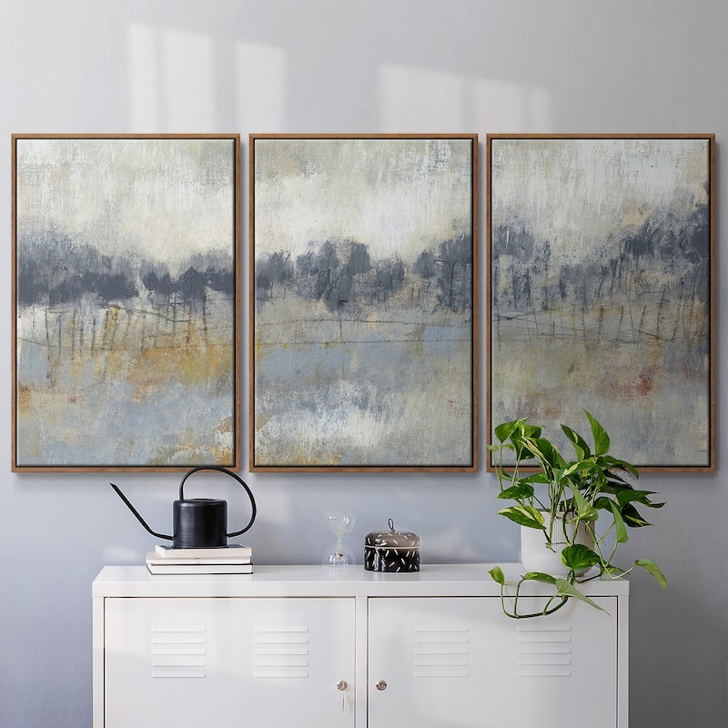 Cool Grey Horizon II - Multi Piece Framed Canvas