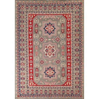 Traditional Grey Kazak Oriental Area Rug Handmade Wool Carpet - 8'7"x 11'5"