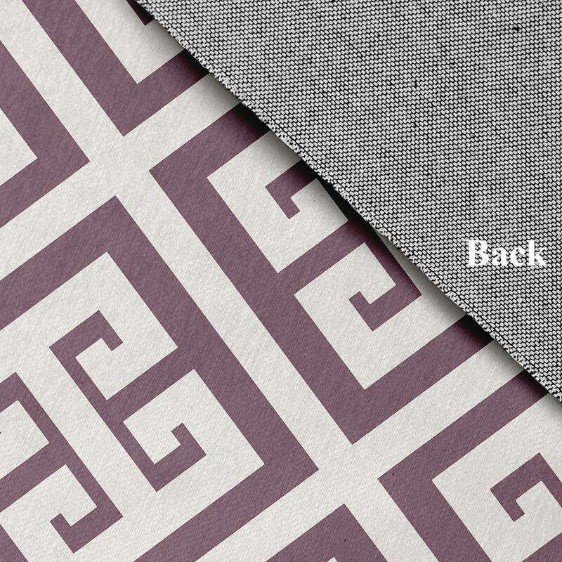 Greek Key Patterned Chenille Rug