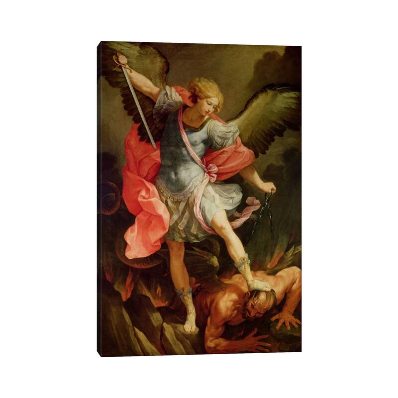 iCanvas "The Archangel Michael defeating Satan " by Guido Reni Canvas Print