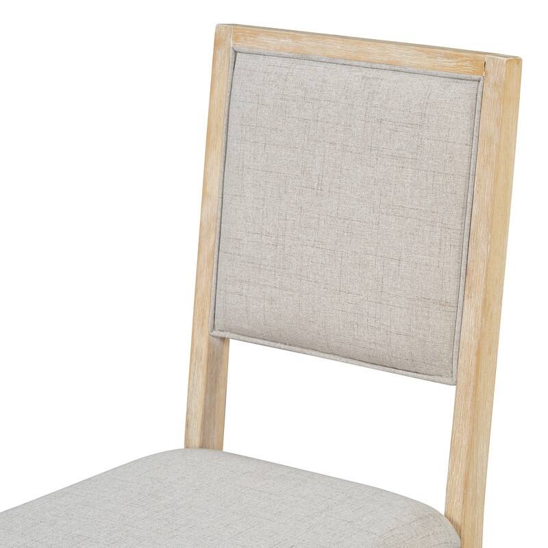 Spruce & Spring Dining Table Set for 6, 6-Piece Mid Century Modern Farmhouse Table with Chairs and Bench