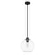 preview thumbnail 3 of 13, Hunter Xidane 1 Light Clear Glass Pendant or Semi-Flush Light - Kitchen Island, Dining Room, Entry - Glam, Contemporary