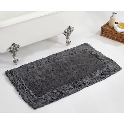Better Trends Shaggy Border Collection Bathroom Rug -100% Cotton Tufted, Non-Skid Spray Latex Backing, Machine Washable Bath Mat