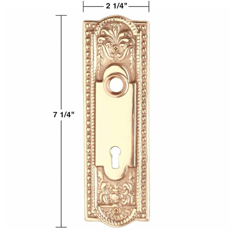 Brass Door Escutcheon Keyhole Cover Back Plate 7 1/4" L with Keyhole Cover Tarnish Resistant Pack of 4 Renovators Supply