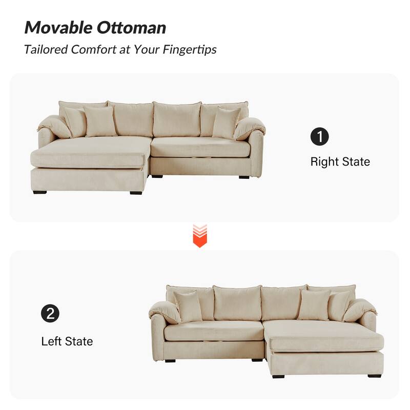 Cesare Modern 2-Piece Reversible Cushions Sectional with Storage by HULALA HOME