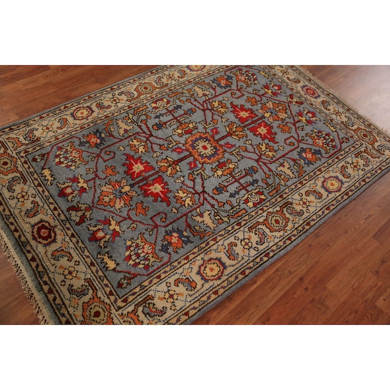 Oushak Oriental Accent Rug Handmade Wool Carpet - 4'0"x 6'0"