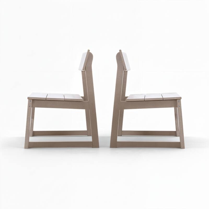 2-Pack HDPE Indoor/Outdoor Dining Chairs, All-Weather Garden & Patio Side Chairs with Modern Backrest