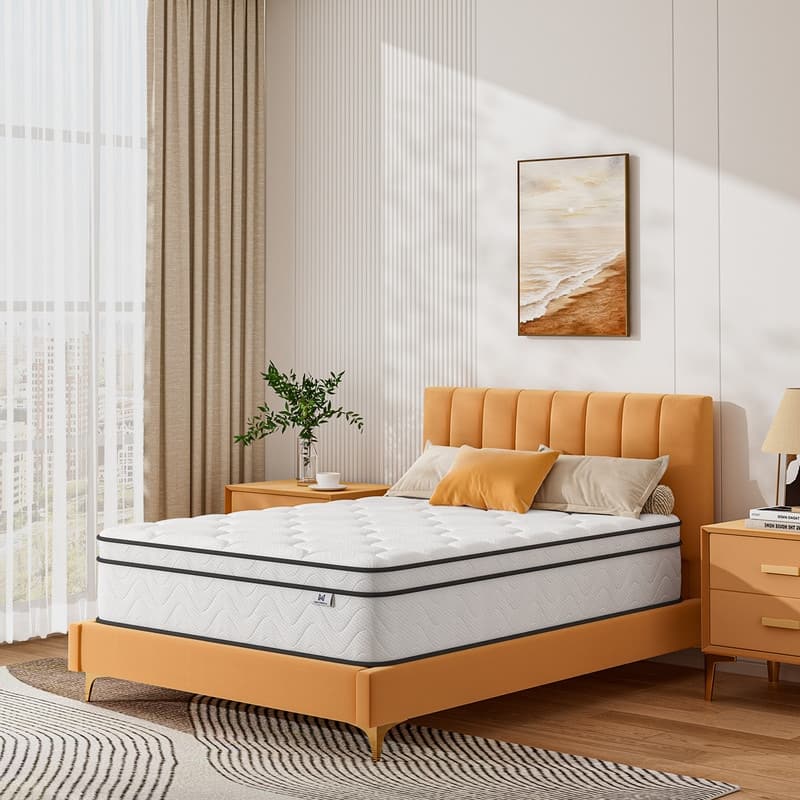 10" Spring Hybrid Mattress in a Box, Pocket Springs, Isolation Motion, Back Pain Relief, CertiPUR-US