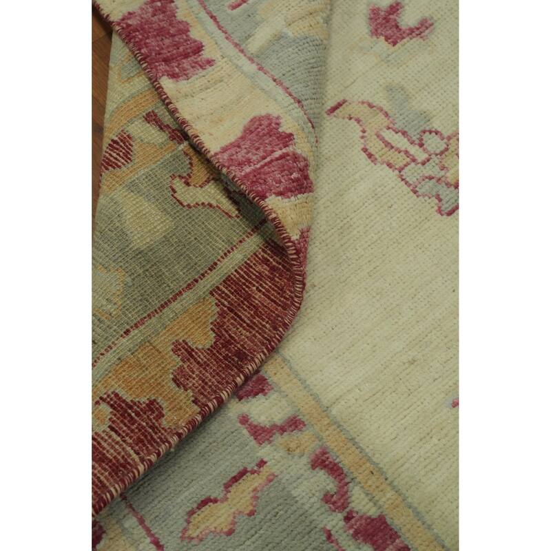 Handmade Wool Oushak Turkish Area Rug, Medallion Geometric Carpet - 11' 9'' X 9' 2''