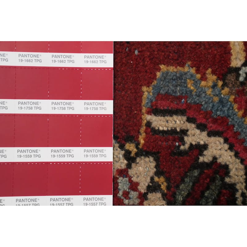 Hand Knotted Oriental 100% Wool Carpet Traditional Floral Red Mahal Area Rug - 12' 2'' X 9' 5''