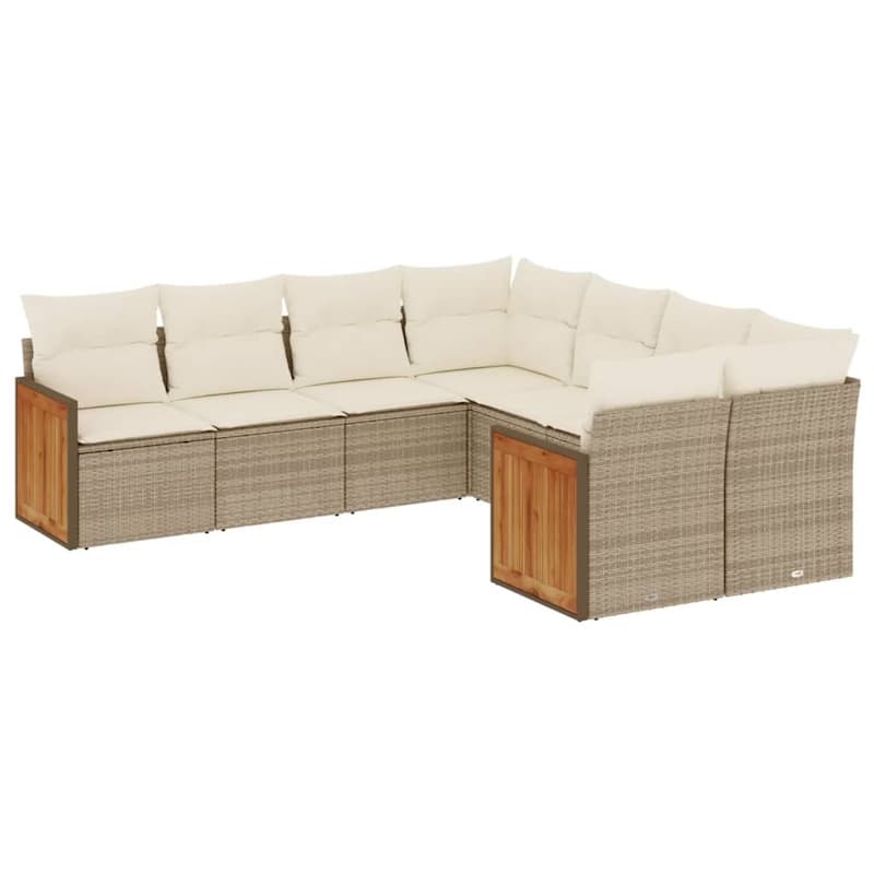 vidaXL Garden Sofa Set Black - 24.4 x 24.4 x 27.2