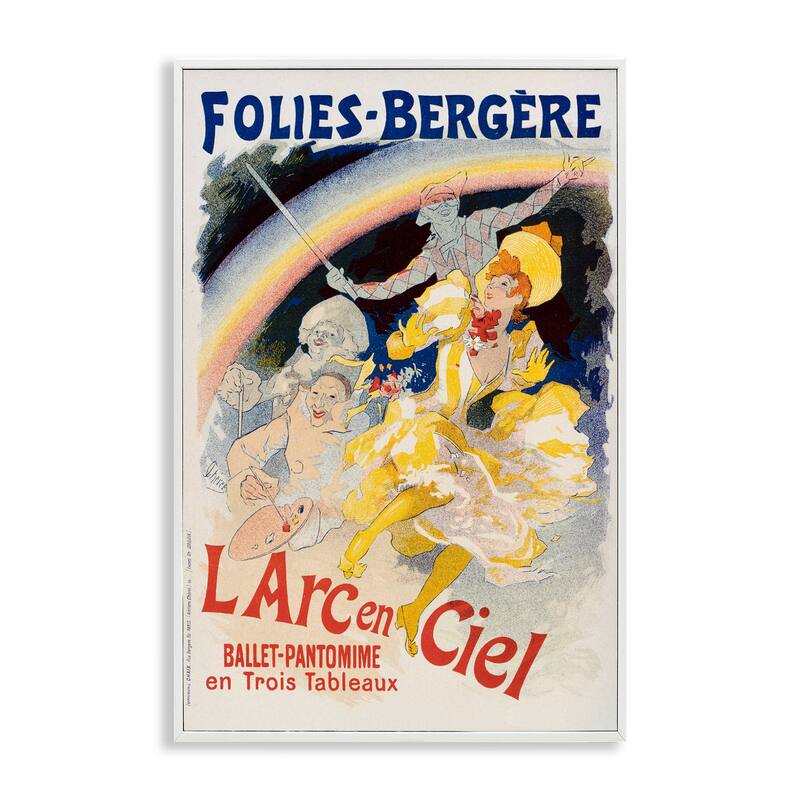 Stupell Vintage Ballet Entertainment Ad Framed Giclee Art Design By Marcus Jules - 16 x 24 - White
