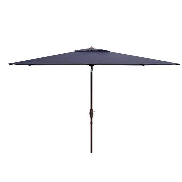 Shop Safavieh Outdoor Living Athens 6 5 X 10 Ft Rectangle Crank Umbrella Overstock 29861582