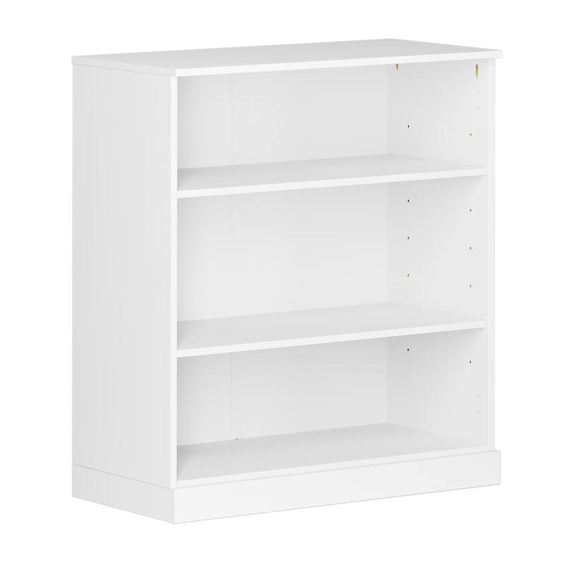 Palace Imports 100% Solid Wood 3-Shelf Bookcase, Adjustable Shelves, 32" Wide, 35.75" Tall