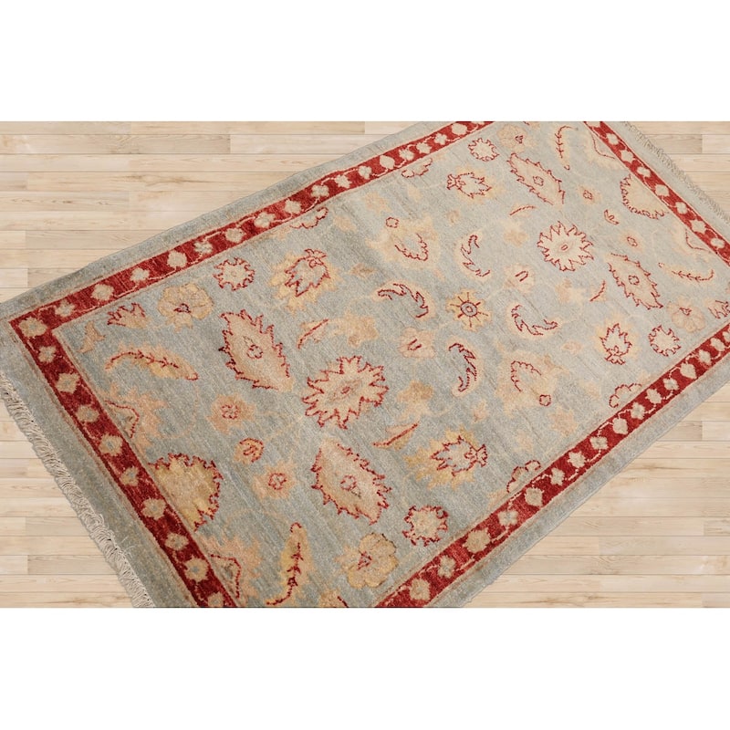 3x5 Hand Knotted Blue Chobi Peshawar Wool Traditional Oriental Area Rug - 2' 10'' x 4' 10''