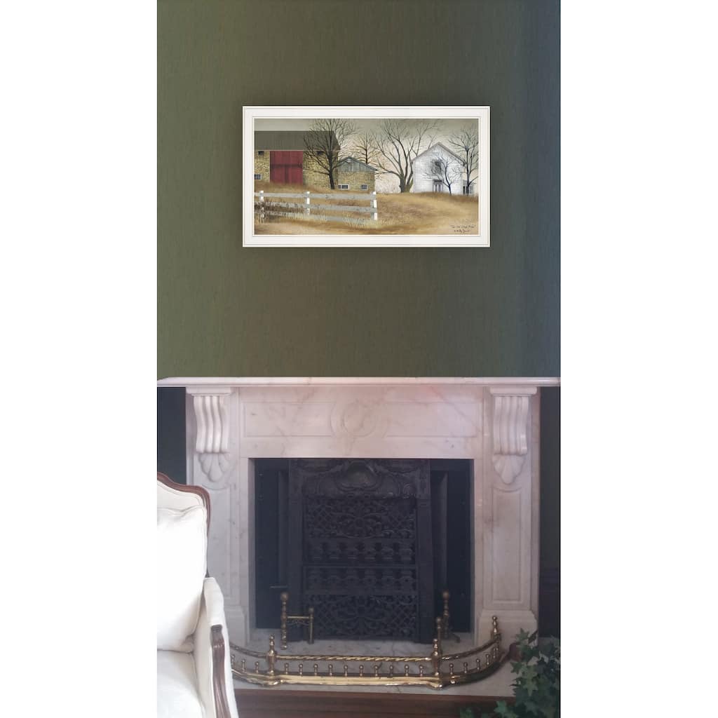 TrendyDecor4U Traditional "The Old Stone Barn" Framed Print Wall Art by Billy Jacobs