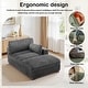preview thumbnail 95 of 174, 41" W Plush Corduroy Chaise Lounge with Pillows