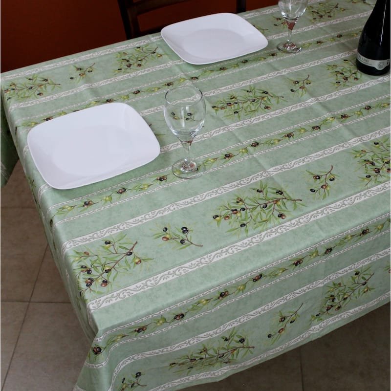 Wipeable Spill Resistant Provencal Cotton Cannes Collection Tablecloth
