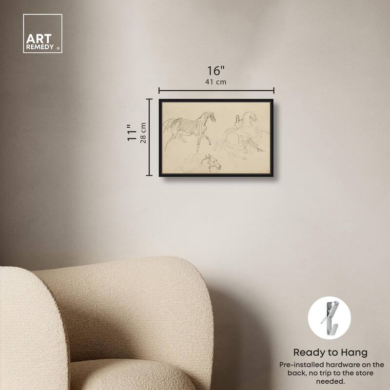 Gericault - Three horse studies Canvas by Art Remedy