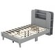 preview thumbnail 14 of 25, Twin/Full Platform Bed with Bookshelf Headboard & Storage Shelves