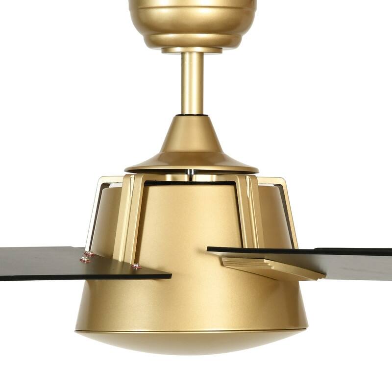 Moasis 52 Inch Modern Black Gold Ceiling Fan with Wall Switch & Remote