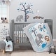 preview thumbnail 4 of 2, Bedtime Originals Jungle Fun Blue/Gray Safari Elephant Baby Blanket