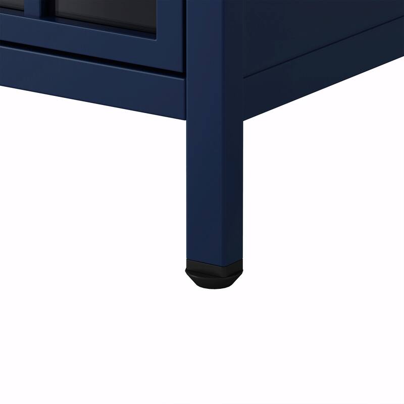 Chic Nightstand with Storage Cabinet & Solid Wood Tabletop