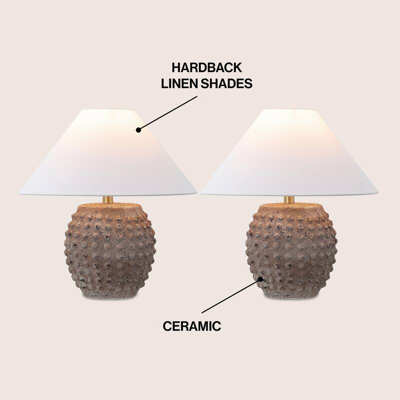 18.25" Hobnail LED Table Lamp (Set of 2), by JONATHAN Y