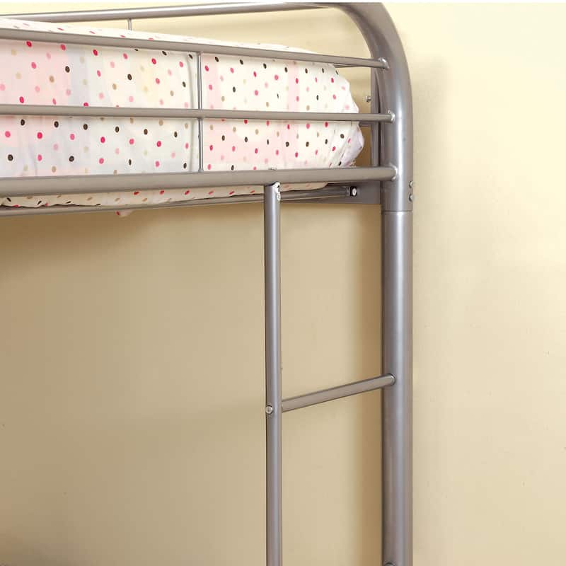 Laji Modern Gold Full over Full Metal Bunk Bed with Angled Movable Ladders by Furniture of America