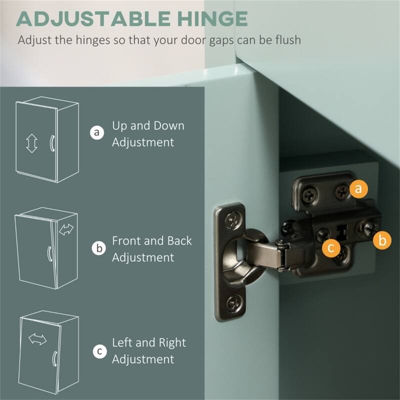 Light Blue Kitchen Pantry Cabinet with Storage Adjustable Shelves and Open Counter - 39.25" W x 15.75" D x 70.75" H