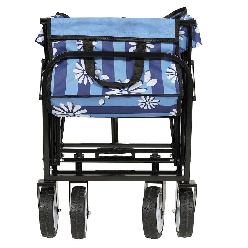 Colorful Collapsible Utility Wagon Cart with Strapping System - 225 lb Capacity