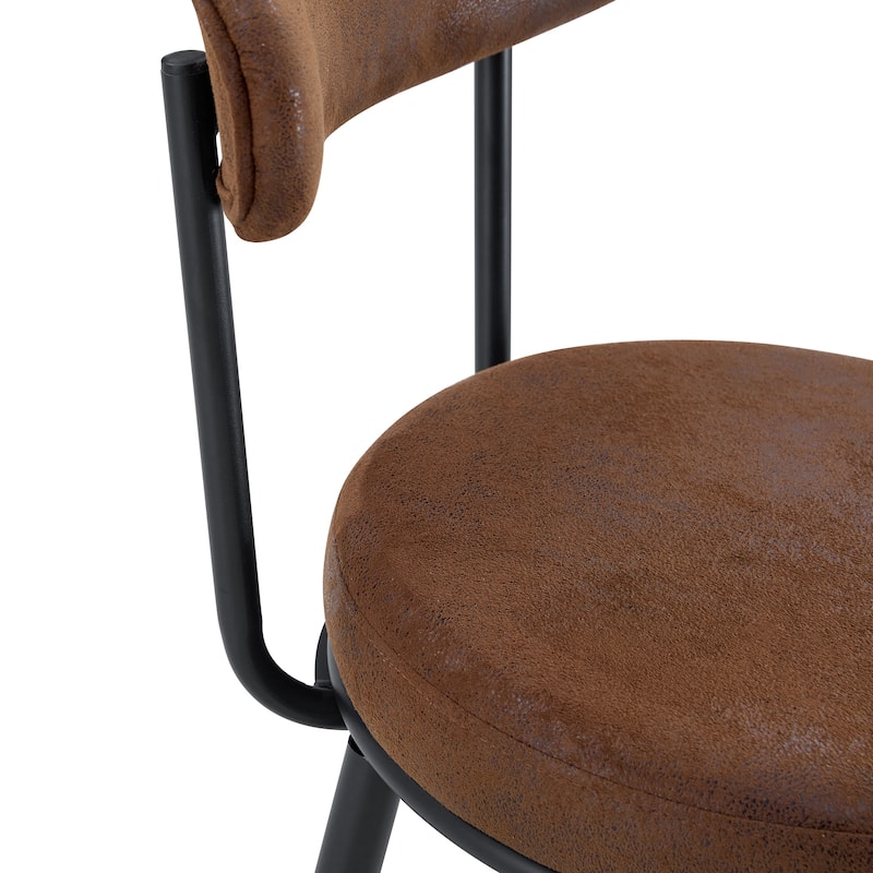 Counter Height Bar Stools Set of 2, Fabric Upholstered Bar Stools with Open Back, Kitchen Island Chairs with Footstool