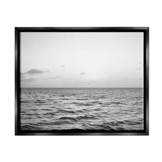 Stupell Rough Grey Sea Waves Framed Floater Canvas Wall Art Design by ...